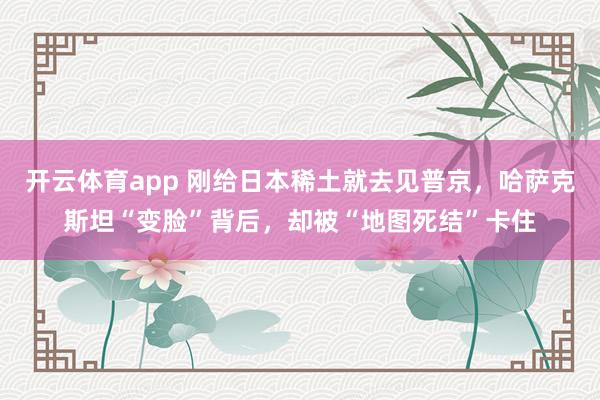 开云体育app 刚给日本稀土就去见普京，哈萨克斯坦“变脸”背后，却被“地图死结”卡住