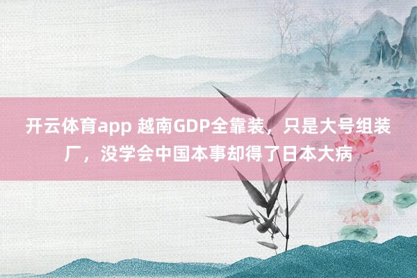 开云体育app 越南GDP全靠装，只是大号组装厂，没学会中国本事却得了日本大病