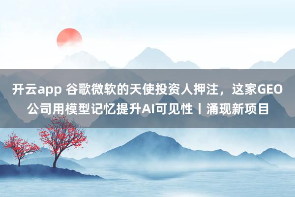 开云app 谷歌微软的天使投资人押注,这家GEO公司用模型记忆提升AI可见性丨涌现新项目