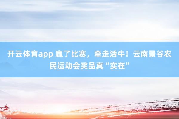 开云体育app 赢了比赛，牵走活牛！云南景谷农民运动会奖品真“实在”
