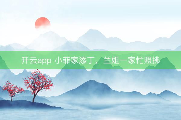开云app 小菲家添丁，兰姐一家忙照拂